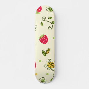 Strawberry pattern skateboard