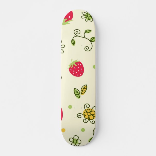 Strawberry pattern skateboard (Front)