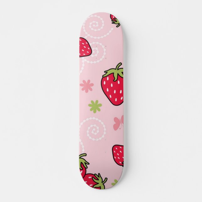 Strawberry pattern skateboard (Front)