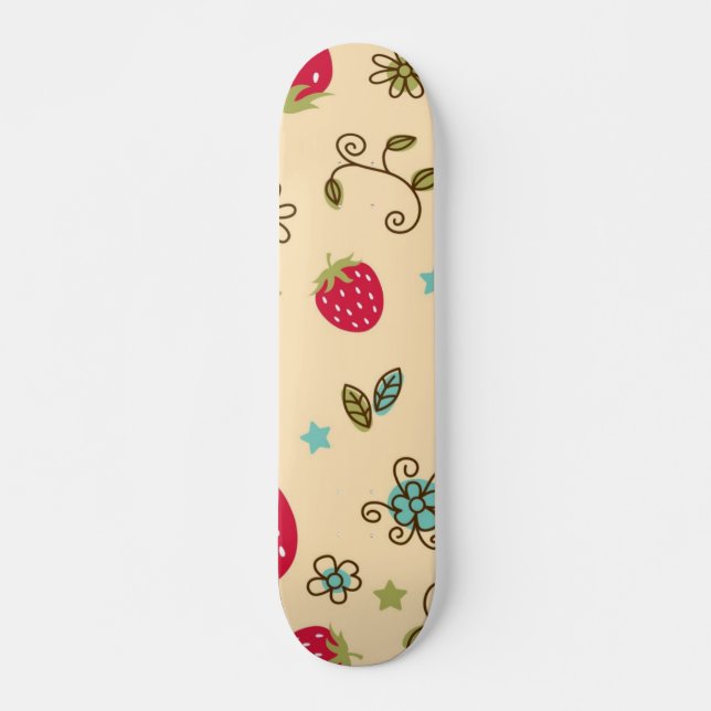 Strawberry pattern skateboard (Front)