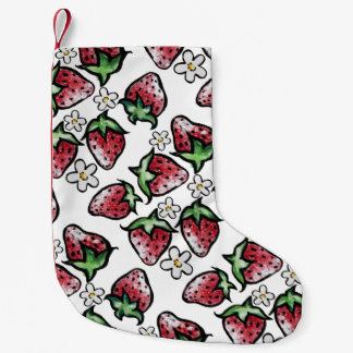 Strawberry pattern strawberries forever small christmas stocking
