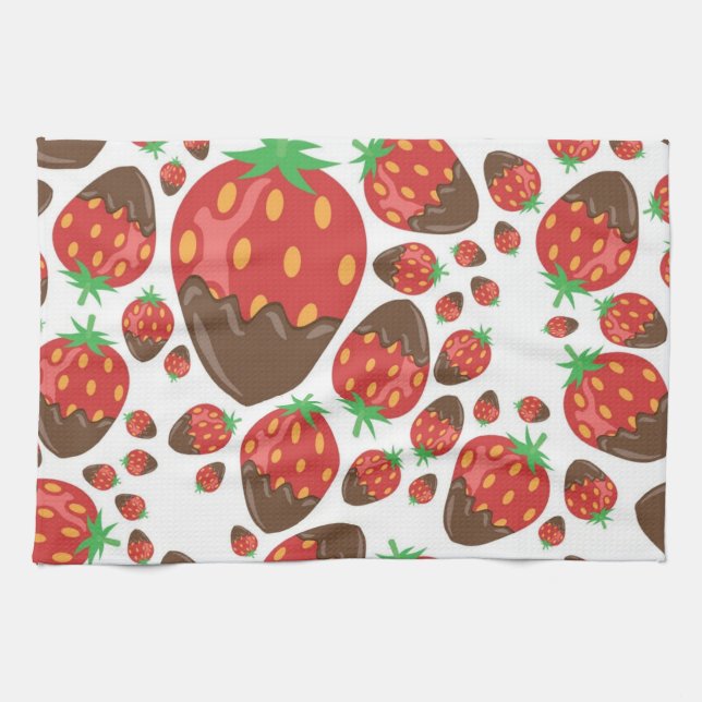 Strawberry pattern tea towel (Horizontal)