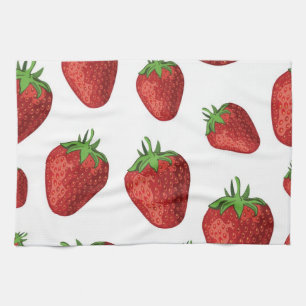 Strawberry pattern tea towel