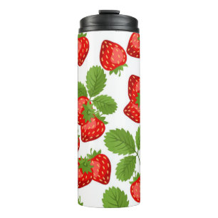 Strawberry pattern thermal tumbler