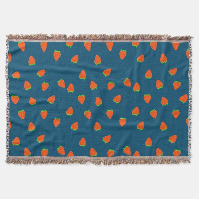 Strawberry Pattern Throw Blanket (Front)
