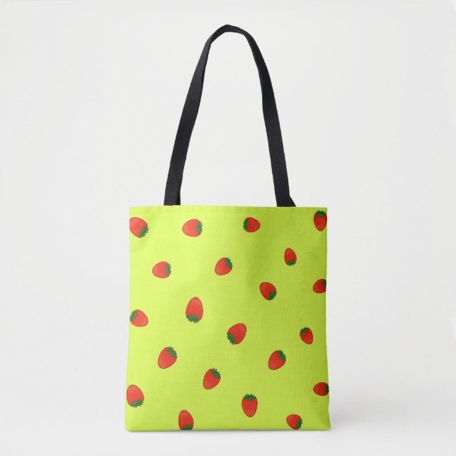 Strawberry pattern tote bag (Front)