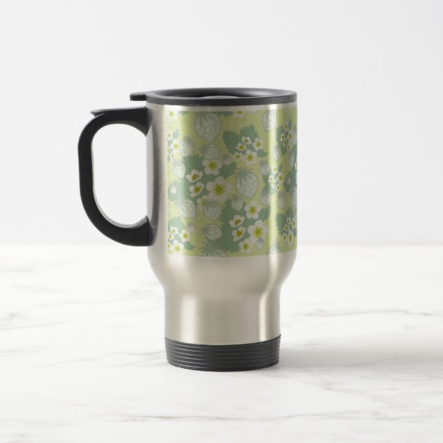 Strawberry pattern travel mug (Left)