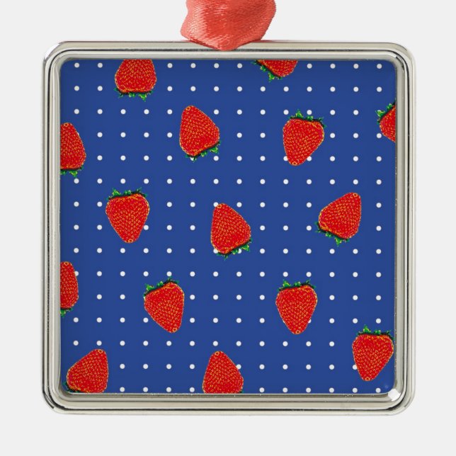 strawberry pattern with dots metal tree decoration (Front)