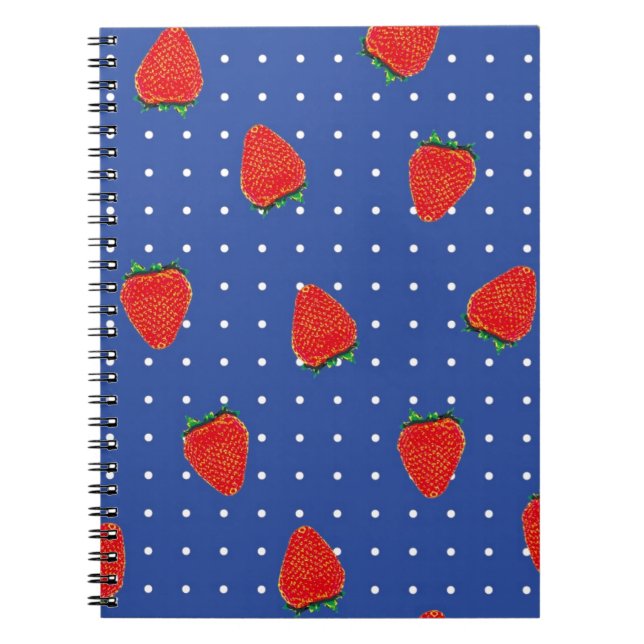 strawberry pattern with dots notebook (Front)