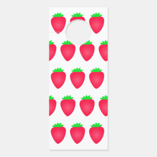 Strawberry Patterns Girls Boys Nursery Decor Cute Door Hanger