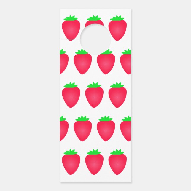Strawberry Patterns Girls Boys Nursery Decor Cute Door Hanger (Front)