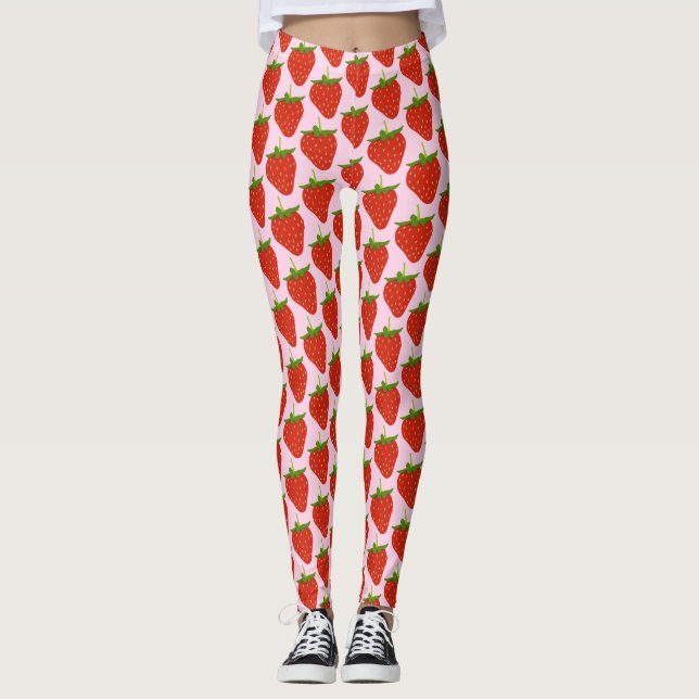 Strawberry Patterns Women Leggings (Front)