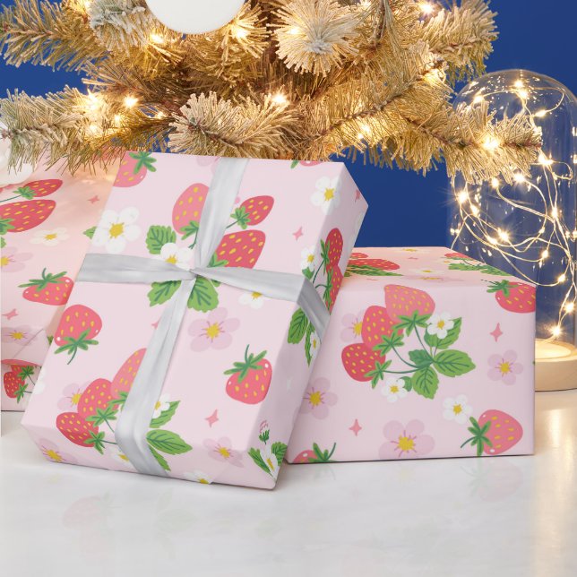 Strawberry Patterns Wrapping Paper (Holidays)