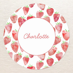 Strawberry Personalised Classic Round Sticker