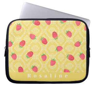 Strawberry Personalised Mustard Electronics Bag