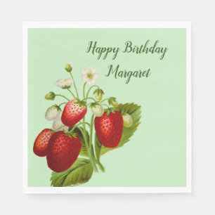 Strawberry Personalised Paper Napkins Party Goods