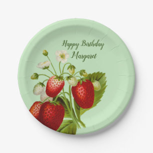 Strawberry Personalised Paper Plates Party Goods
