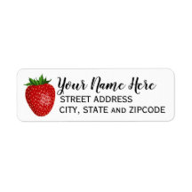 Strawberry Personalised Return Address Labels