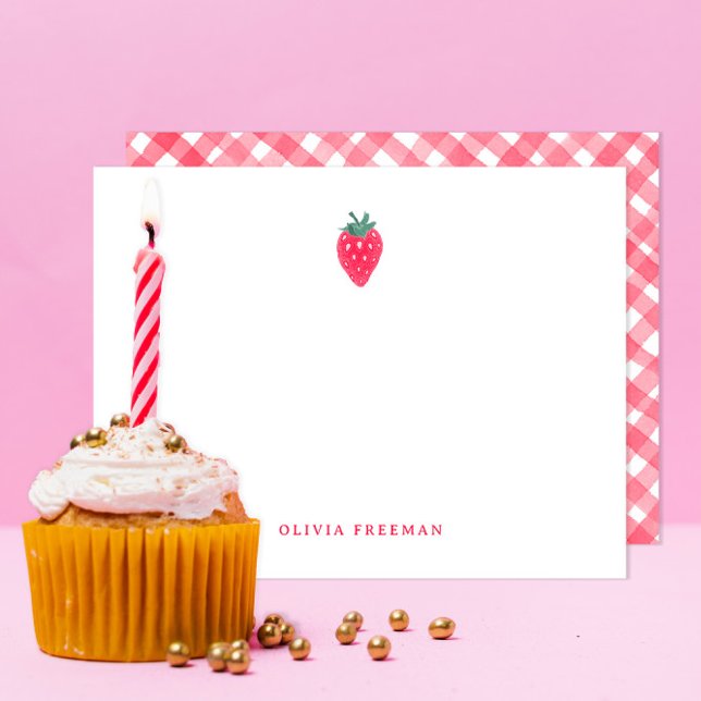 Strawberry Personalised Stationery – Red Fruit  Card (Creator Uploaded)
