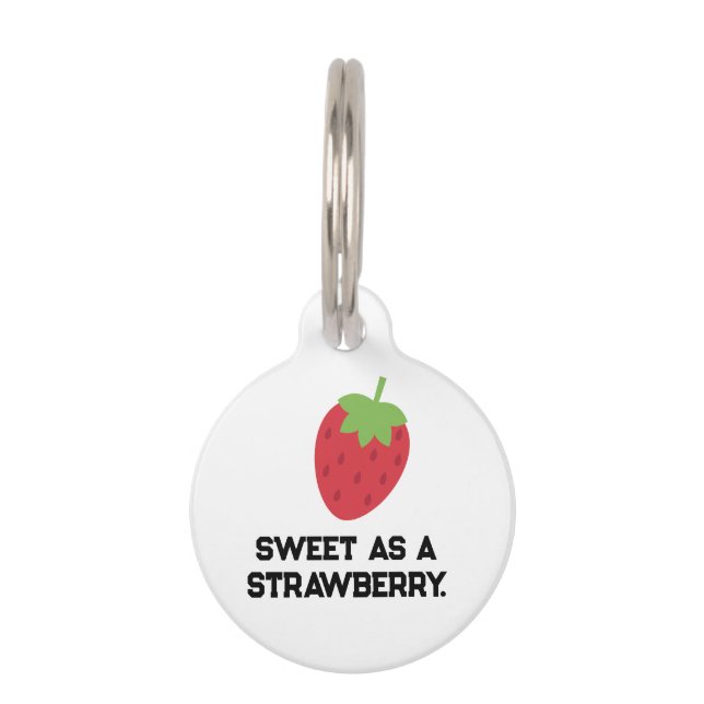 Strawberry Pet Tag | Cute Fruit-Themed Collar (Front)