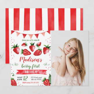 Strawberry Photo Invitation