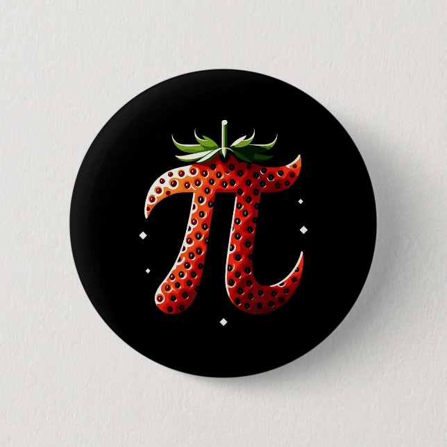 Strawberry Pi Day Funny Math Teacher Student 3.14  6 Cm Round Badge (Front)