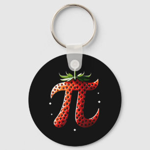 Strawberry Pi Day Funny Math Teacher Student 3.14 Key Ring