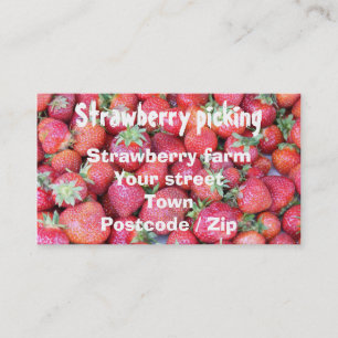 Strawberry picking business card