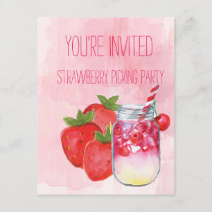 Strawberry Picking Party Invitation