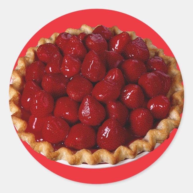 Strawberry Pie Classic Round Sticker (Front)