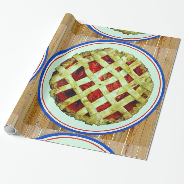 strawberry pie wrapping paper (Unrolled)