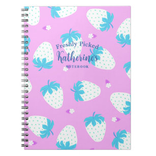 Strawberry Pink Blue Notebook