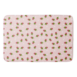 Strawberry Pink Cute Kawaii Girly Soft Pastel Bath Mat