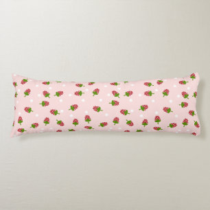 Strawberry Pink Cute Kawaii Girly Soft Pastel Body Cushion