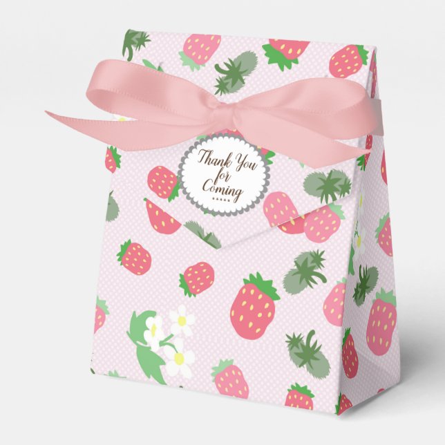 Strawberry Pink Favour Box (Front Side)