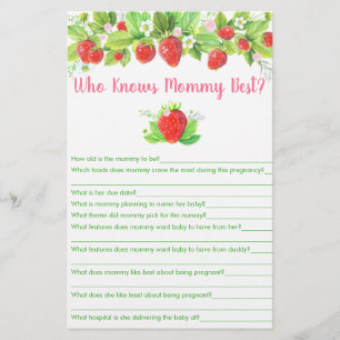 Strawberry Pink Floral Who Knows Mummy Best Game