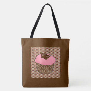 Strawberry Pink Frosted Cupcake Tote Bag