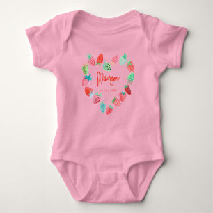 Strawberry Pink New Born Baby Shower  Bodysuit