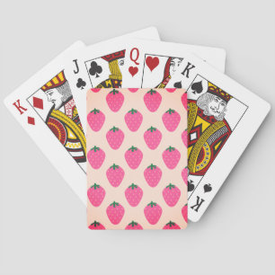 strawberry pink pattern playing cards