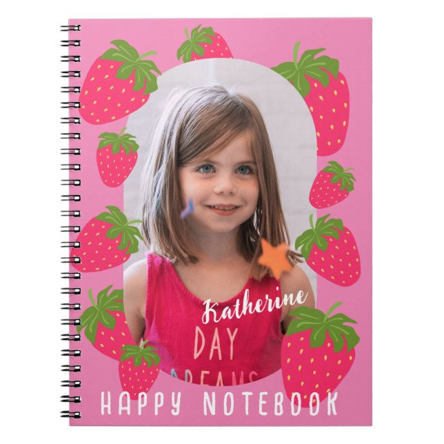 Strawberry Pink Photo Notebook (Front)