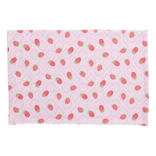 Strawberry Pink.   Pillow Case (Front)
