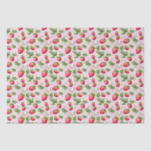 Strawberry Pink Red Baby Shower Birthday  Tissue Paper