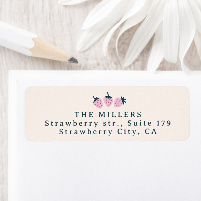 Strawberry pink Return Address Label (Insitu)