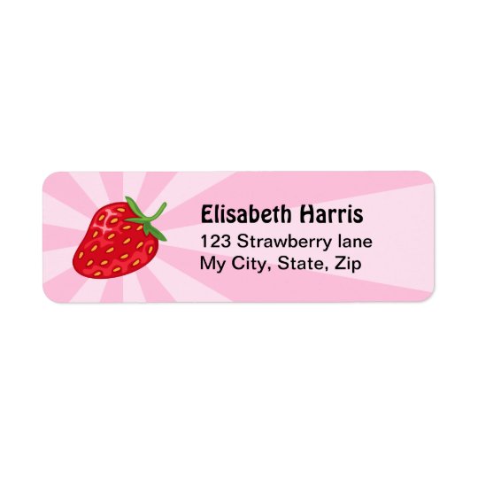 Strawberry pink sunburst return address labels
