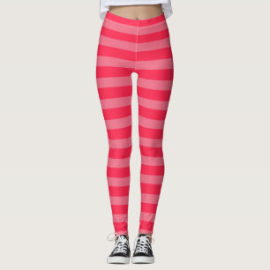 Strawberry Pink Valentine Halloween Costume Stripe Leggings