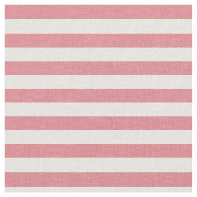 Strawberry Pink & White Striped Fabric (Close Up)