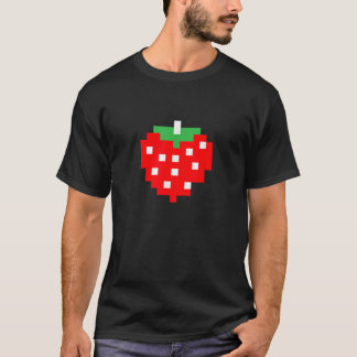 Strawberry Pixel 8 bit Arcade Video Game Matching  T-Shirt