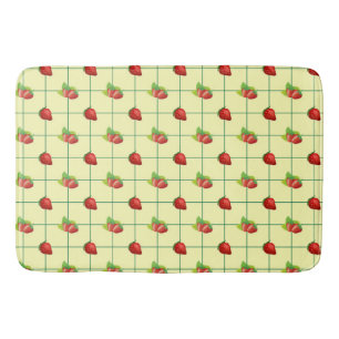 STRAWBERRY PLAID BATH MAT