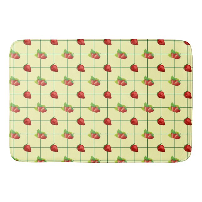 STRAWBERRY PLAID BATH MAT (Front)