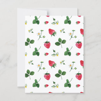 Strawberry plants postcard